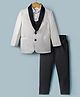 Babyhug Knit Full Sleeves 4 Piece Party Suit - White & Black