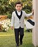 Babyhug Knit Full Sleeves 4 Piece Party Suit - White & Black