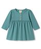 Zero Cotton Knit One Piece Dresses/Frocks Full Sleeves L Turquoise 3-6 Months