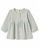Zero Cotton Knit One Piece Dresses/Frocks Full Sleeves Round Neck Floral Print Green 6-12 Months