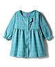 Zero Cotton Knit One Piece Dresses/Frocks Full Sleeves Round Neck Green 3-6 Months