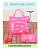 Rosada DIY Double Pocket Jelly Tote Bag & Wet Pouch With Keychain - Pink Princess - 11.2 inches