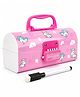 Invite Enterprise Unicorn Theme Multi-Layer Password Lock Pencil Box for Kids School Stationery Organizer with Mirror - Pink