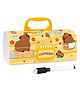 Invite Enterprise Capybara Password Lock Pencil Box with Whiteboard & Mirror for Kids School Use - Yellow