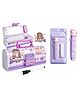 Invite Enterprise Double Combination Lock Pencil Box with Push Pull Eraser Set for Kids - Purple