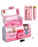 Invite Enterprise Double Combination Lock Pencil Box with Self-Inking Stamp Set for Kids - Pink