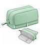 Invite Enterprise Large Capacity Pencil Pouch with 4 Compartments Multi Layer Organizer for Kids & Students - Green