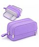 Invite Enterprise Large Capacity Pencil Pouch with 4 Compartments Multi Layer Organizer for Kids & Students - Purple