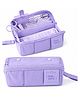 Invite Enterprise Multi-Compartment Pencil Pouch with Wide Opening for Kids & Students - Purple