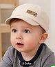Ziory Cotton Woven Patch Detailed Cap - Beige - Circumference 44 - 48 Cms