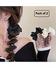 Ziory Pearl Embellished Bow Applique Detailed Rubber Band - Black & Off White