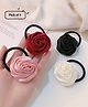 Ziory Set Of 4 Floral Applique Detailed Rubber Bands - Multi Colour