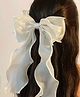 Ziory Bow Applique Detailed Alligator Hair Clip - Off White