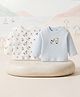 Toffyhouse Interlock Knit Full Sleeves Tshirts With Bear Print Pack Of 2 - Blue & White