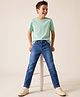 Pine Kids Denim Woven Full Length Washed Jeans - Blue