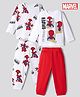 Bonfino Marvel 100% Cotton Interlock Knit Full Sleeves Co-Ords T-Shirt & Pyjama Night Suit with Spider Man Graphics Pack of 2 - White
