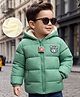 Mark & Mia Padded/Quilted/ Winter Jacket with Full Sleeves and Bear Print - Green
