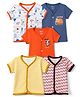 OHMS Single Jersey Knit Half Sleeves Animals Printed Jhablas Pack of 5 - Red Navy & White