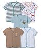 OHMS Single Jersey Knit Half Sleeves Animals Printed Jhablas Pack of 5 - Blue & White