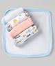 OHMS Terry Knit Bear & Heart Printed Hand & Face Towels Pack Of 5 L 23 x B 23 cm - White