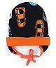 OHMS Interlock Knit Car Printed Cap with Knot Black - Diameter 14 cm
