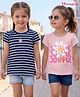 Honeyhap Cotton Knit T-Shirts Half Sleeves Round Neck Graphic Print Pink 12-14 Years
