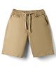 Pine Kids Cotton Elastane Woven Above Knee Length Solid Shorts - Beige