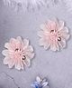 Daizy Floral Applique Detailed Alligator Hair Clips - Coral