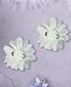 Daizy Floral Applique Detailed Alligator Hair Clips - Light Green