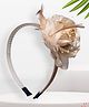 Daizy Pearl Embellished Floral Applique Detailed Hair Band - Rose Gold