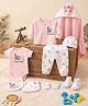 Mama's Care Jungle Safari 100% Cotton Interlock 13 Pc Newborn Gift Set with Towel, Burp Cloth & 2 BIS-Approved Rattles in Pink 0-6 Months Unisex