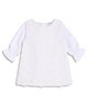 MINI KLUB Cotton Woven Full Sleeves Floral Applique Detailed Dress - White