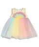 MINI KLUB Cotton Woven Sleeveless Abstract Applique Detailed Ombre Dress - Multi Colour