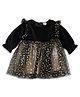 MINI KLUB Cotton Woven Full Sleeves Stars Foil Printed Dress - Black