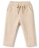 BONFINO Woven Full Length Striped Textured Trouser -  Beige