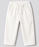 Bonfino Woven Full Length Solid Color Corduroy Trousers - Off White