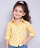 PinkChick Cotton Woven Full Sleeves Hearts Printed Shirts - Yellow