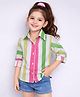 PinkChick Cotton Woven Full Sleeves Striped Shirt - Multi Colour