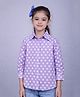PinkChick Cotton Woven Full Sleeves Polka Dots Printed Shirt - Lilac