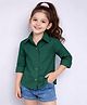 PinkChick Cotton Woven Full Sleeves Solid Shirt - Green