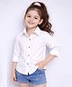 PinkChick Cotton Woven Three Fourth Sleeves Solid Shirt - White