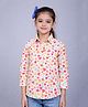 PinkChick Cotton Woven Three Fourth Sleeves Hearts Printed  Shirt - Multi Colour