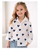 PinkChick Cotton Woven Full Sleeves Hearts Printed Shirt - Navy Blue
