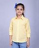 PinkChick Cotton Woven Full Sleeves Striped Shirt - Yellow