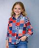 PinkChick Cotton Woven Full Sleeves Patchwork Printed Shirt - Multi Colour