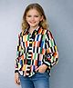 PinkChick Cotton Woven Full Sleeves Abstract Printed Shirt - Black