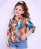 PinkChick Cotton Woven Full Sleeves Abstract Printed Shirt - Multi Colour