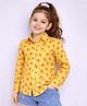 PinkChick Cotton Woven Full Sleeves Floral Printed Shirt - Yellow