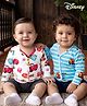 Babyhug Disney Interlock Knit Full Sleeves Jhablas with Cars Graphics Pack of 2 - White & Light Blue