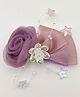 Petite and Posh Floral Applique Detailed Star Beads & Crystals Embellished Hair Clip - Lilac